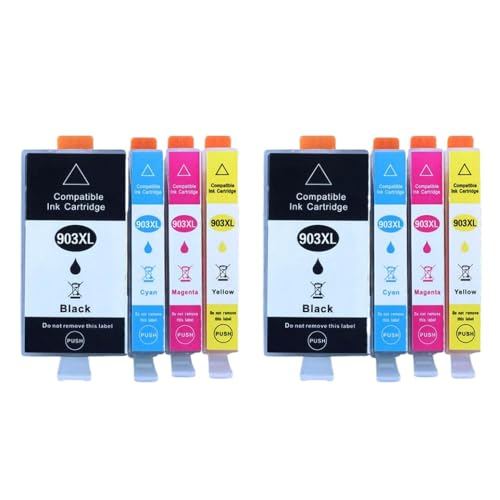 THgfdZX Kompatible Tintenpatronen Kompatibel mit 903 903XL 907 907XL Kompatibel mit OfficeJet Pro 6950 6960 6970 Drucker(2 Sets) von THgfdZX