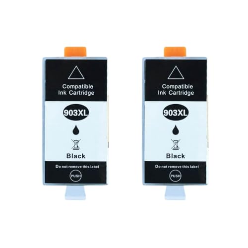 THgfdZX Kompatible Tintenpatronen Kompatibel mit 903 903XL 907 907XL Kompatibel mit OfficeJet Pro 6950 6960 6970 Drucker(2pcs Black) von THgfdZX