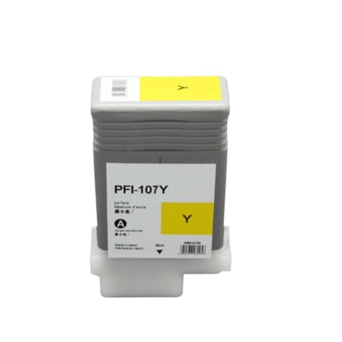THgfdZX Kompatible Tintenstrahlpatrone PFI107 Kompatibel mit IPF670 IPF680 IPF685 IPF780 IPF785 Drucker(1pcs Yellow) von THgfdZX