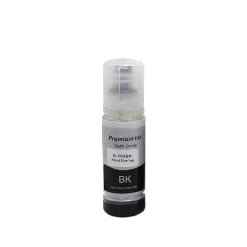 THgfdZX Kompatibler Tintenfeindyde -Farbstoff Kompatibel mit L1110 L3100 L3110 L3111 L3116 L3150 L3151 L3156 L3160 5190 Drucker(1 Bottle Black 70ML) von THgfdZX