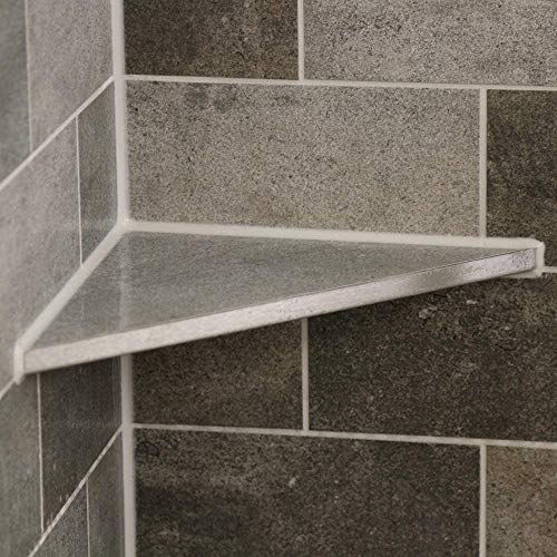 THiRi-ECK Duschablage Eckablage ohne Bohren für Bad befliesbar V2A Edelstahl (225 x 225 mm) von THiRi-ECK