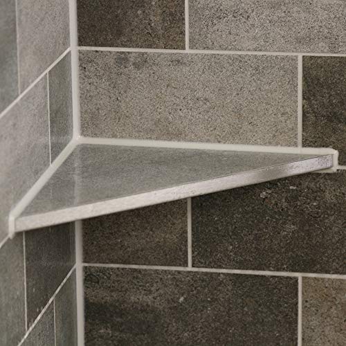 THiRi-ECK Duschablage Eckablage ohne Bohren für Bad befliesbar V2A Edelstahl (265 x 265 mm) von THiRi-ECK