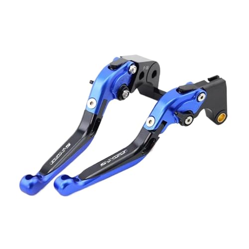 THikk Compatible With GSXS 750 950 1000 F Verstellbarer, Faltbarer Motorrad-Pivot-Bremskupplungshebelgriff GSX GSXS1000 GSXS750 Brake Clutch Levers(Blue-1000 2015-2021) von THikk