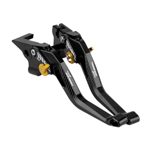 THikk Compatible With TRACER900 900 2015 2016 2017 2018 2019 2020 Motorrad Einstellbare Kupplung Bremshebel 5D Kurzen Hebel Brake Clutch Levers(BLACK GOLD) von THikk