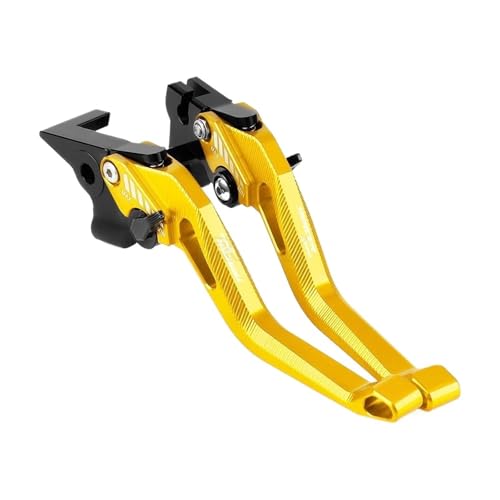 THikk Compatible With TRACER900 900 2015 2016 2017 2018 2019 2020 Motorrad Einstellbare Kupplung Bremshebel 5D Kurzen Hebel Brake Clutch Levers(GOLD BLACK) von THikk