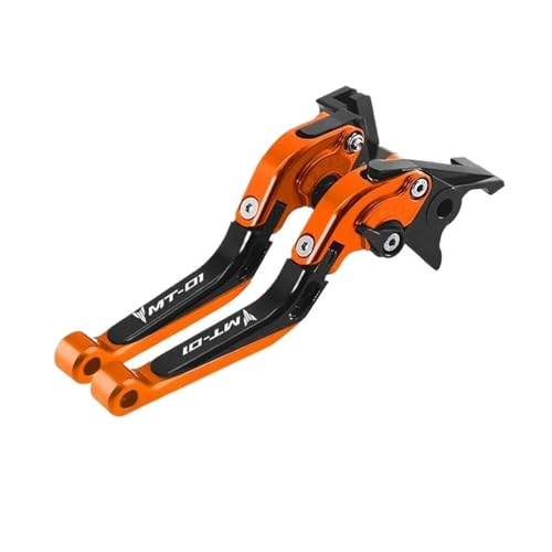 THikk For MT-01 MT-03 Mt-01 Mt-03 Einstellbarer Bremshebel Motorrad Klappbarer Ausziehbarer Bremskupplungshebel Griffgriffe Zubehör Brake Clutch Levers(MT-01 orange) von THikk