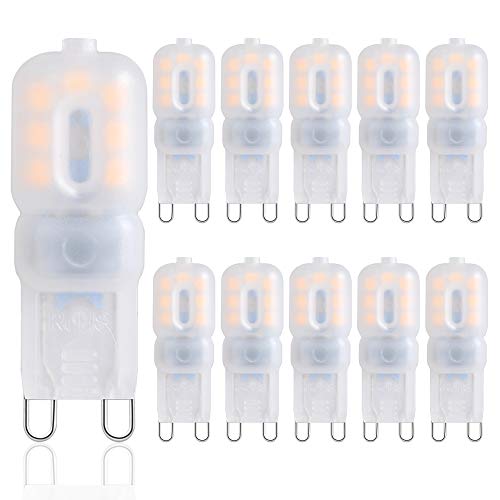 TIAFELNGLY G9 LED Leuchtmittel, Warmweiß G9 2.5W-3W Ersatz fr 25W-35W Halogenlampe 360 Grad Winkel AC220V LED Birne Glühbirne [10-er Pack] von TIAFELNGLY