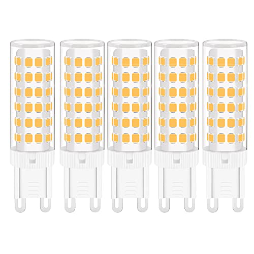TIAFELNGLY G9 LED Warmweiß LED Lampen G9 LED Leuchtmittel 360°Abstrahlwinkel Birne G9 Sockel LED Birne 7W LED Lampen Ersatz für 50W 60W Halogenlampe, AC 220-240V,5-er Pack von TIAFELNGLY