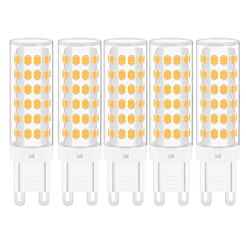 TIAFELNGLY G9 LED Warmweiß LED Lampen G9 LED Leuchtmittel 360°Abstrahlwinkel Birne G9 Sockel LED Birne 7W LED Lampen Ersatz für 50W 55W Halogenlampe, AC 220-240V,5-er Pack von TIAFELNGLY
