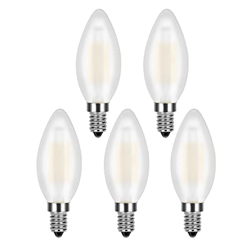 TIAFELNGLY E14 LED Warmweiss Lampen Glühbirne e14 Glühbirnen Warmweiß Energiesparlampe Retro Glühbirne Edison kerzenlampe 2700K E14 Kerzenform LED Glühbirne 4W Birne 5-er Pack von TIAFELNGLY