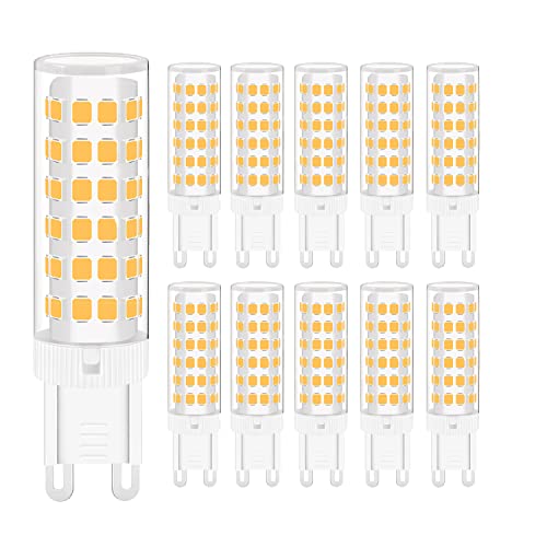 TIAFELNGLY G9 LED Warmweiß 7W, Warmweiss LED Lampen G9 Leuchtmittel, Ersatz für 50W 55W Halogenlampe，360°Abstrahlwinkel Birne 10-er Pack von TIAFELNGLY