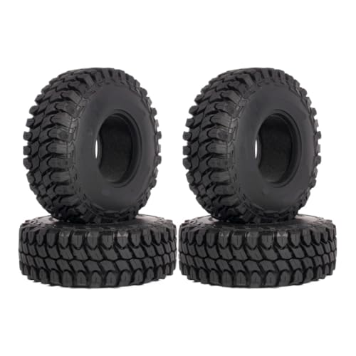 TIAJTHYD 4Pcs Gummi Reifen mit Schaum Einsätze 110 * 40mm for 1/10 RC Crawler Lkw Element Enduro SCX10 II TRX4 MST CMX TF2 D90 RGT EX86130 von TIAJTHYD
