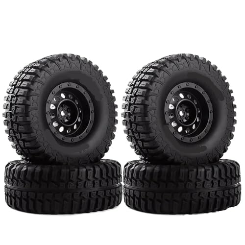 TIAJTHYD 4Pcs Kunststoff 1,9 "Felge Reifen Set for 1/10 RC Crawler Auto Axial SCX10 90046 Tamiya CC01 D90 D110 von TIAJTHYD