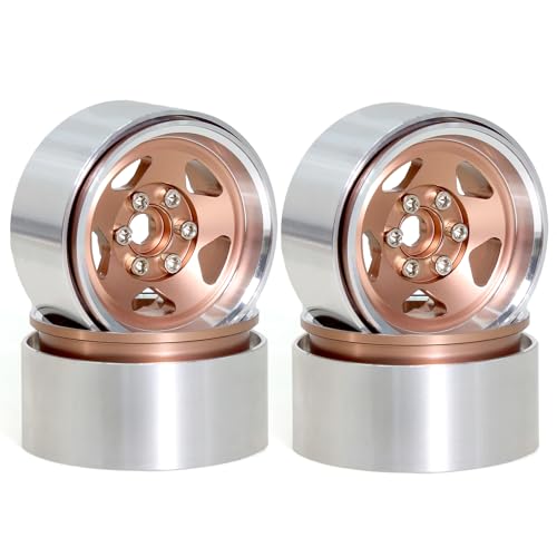 TIAJTHYD For RC-Auto, 4 Stück 1,9 Zoll Beadlock RC-Felgensatz, Radnabe for 1:10 RC Crawler-Auto Axial SCX10 II 90046 SCX10 III AXI03007 TRX4(4pc bronze) von TIAJTHYD