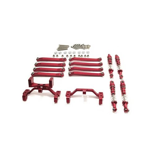 TIAJTHYD Mn99s mn98 mn99 mn d90 rc Auto Metall Upgrade Set link Stange mit Halterung stoßdämpfer Set zubehör Teile(Rood) von TIAJTHYD