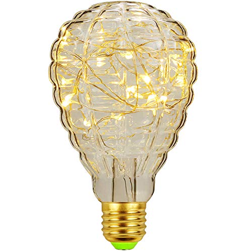 TIANFAN RGB-Edison-LED-Leuchtmittel, 1,8 W, 220 V, E27, Kupferdraht, Soffittenlampe, Warmweiß von TIANFAN