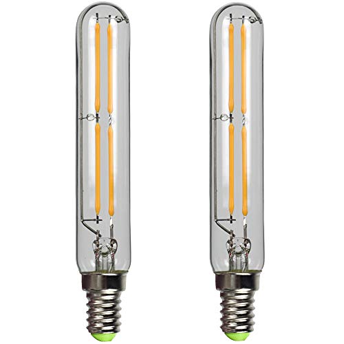 TIANFAN 2er-Pack Led Birne 4W T20 Röhrenförmige Led Glühbirne E14 Edison Small Base 2700K Warmweiß Edison Birne (Transparent) von TIANFAN