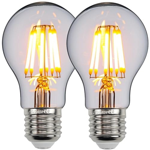 TIANFAN 2er Pack Led Birnen A60 Edison Birne 4W Warmth Glow Vintage Dekorative Glühbirne (Transparent) von TIANFAN