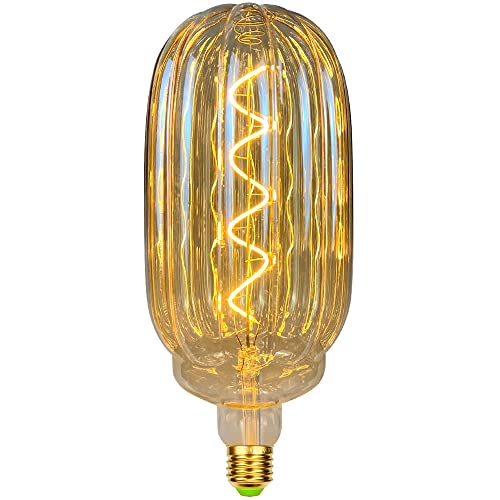 TIANFAN Big Globe LED Lampe T120 4W Dimmable Spiralfilament 2000 Kelvin Super Gelb Warm 220-240V E27 Dekorative Glühbirne von TIANFAN
