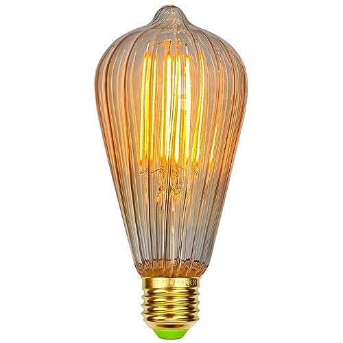 Tianfan Edison Style LED-Filament-Glühbirne ST64 4W 2500 Kelvin dimmbar Spezial-Dekorationsleuchte 220-240V E27 von TIANFAN