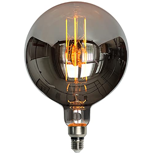 TIANFAN Großer Globus Vintage Led Birne φ200mm G200 Riesige Edison Birne 8W Dimmbare LED Spezial Dekorative Glühbirne 220-240V E27 Rauch von TIANFAN