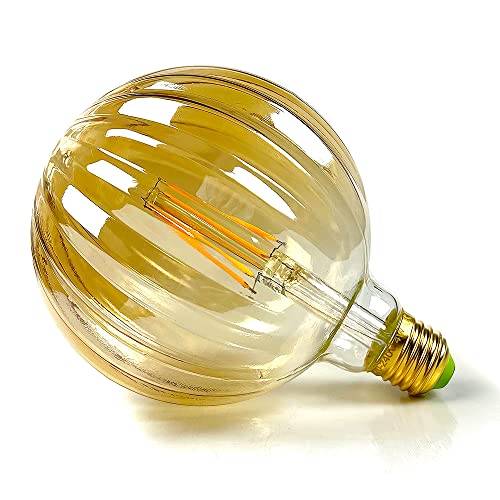 TIANFAN LED-Birnen Vintage 4 W 2500 K Warmweiß Kristall-LED-Glühbirne 220/240 V Edison-Schraube E27-Sockel Spezielle dekorative Glühbirne G125 Melone (Golden) von TIANFAN