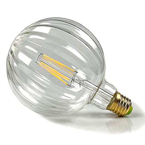 TIANFAN LED-Birnen Vintage 4 W 2500 K Warmweiß Kristall-LED-Glühbirne 220/240 V Edison-Schraube E27-Sockel Spezielle dekorative Glühbirne G125 Melone (Transparent) von TIANFAN