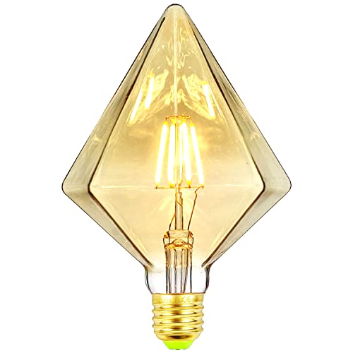 TIANFAN LED-Birnen Vintage 4W 2500K warmweiße Kristall-LED-Glühbirne 220/240V Edison-Schraube E27-Sockel Spezial-dekorative Glühbirne G125 (Pyramid) von TIANFAN