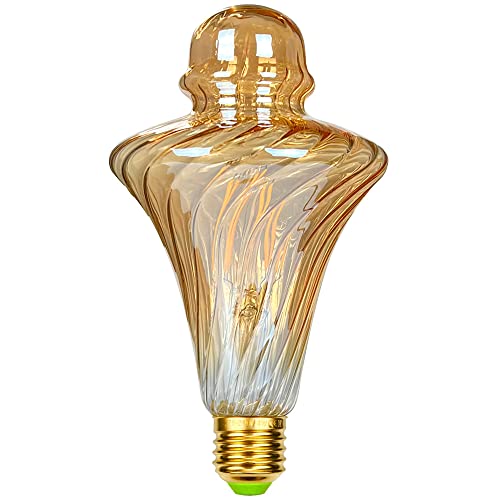 TIANFAN LED-Birnen Vintage 4W 2500K warmweiße Kristall-LED-Glühbirne 220/240V Edison-Schraube E27-Sockel Spezial-dekorative Glühbirne G125 (Twist Cone) von TIANFAN