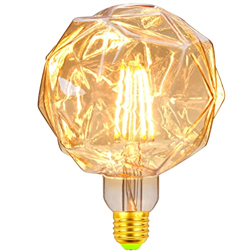 TIANFAN LED-Birnen Vintage 4W 2500K warmweiße Kristall-LED-Glühbirne 220/240V Edison-Schraube E27-Sockel Spezial-dekorative Glühbirne G125 (Lotus) von TIANFAN