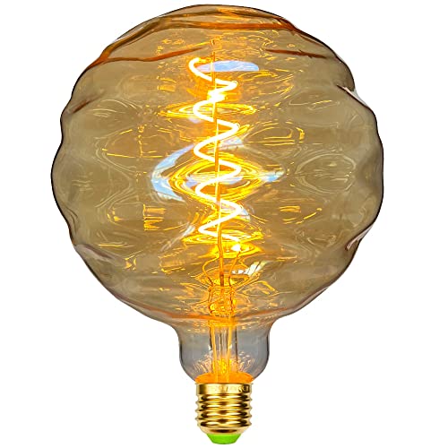 TIANFAN Led Birnen Vintage Glühbirne G150 WaterRipples 4W Dimmbare Edison Dekorative Glühbirne 220-240V E27 Golden von TIANFAN