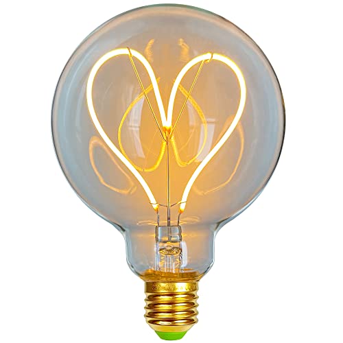 TIANFAN Led Glühbirnen G95 Heart Vintage Glühbirne 4W Dimmbar 220 / 240V E27 Edison Glühbirne Led Glühbirne Spezialität Dekorative Ligth Glühbirne Wärme Glow (Clear) von TIANFAN