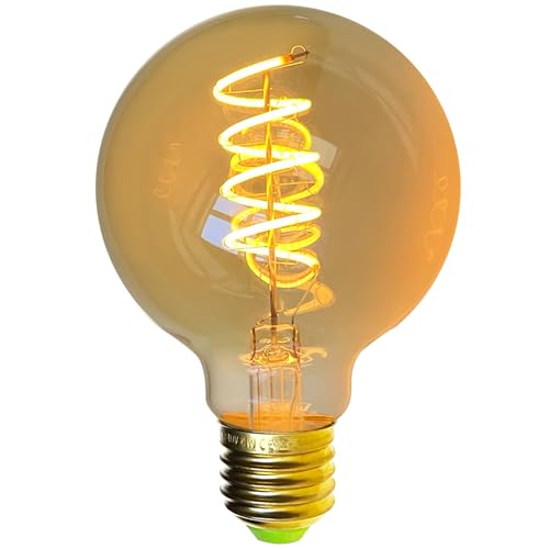 TIANFAN Vintage LED-Lampen 4W dimmbar unregelmäßig geformte 220 / 240V Edison Schraube E27 Basis Spezialität dekorative antike Glühbirne (G80 Spiral) von TIANFAN