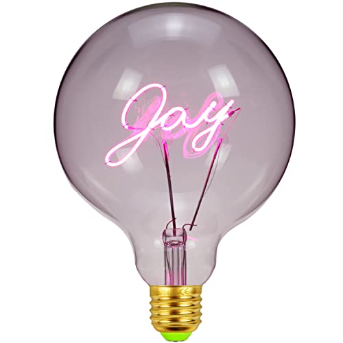 TIANFAN Vintage-Glühbirnen, LED-Glühbirne, 4 W, dimmbar, JOY, dekorative Glühbirnen, 220/240 V, E27, Tischlampe (Pink) von TIANFAN