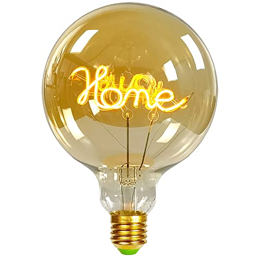 TIANFAN Vintage-Glühbirnen, LED-Glühbirne, 4 W, dimmbar, Liebes-/Heim-Buchstabe, dekorative Glühbirnen, 220/240 V, E27, Tischlampe (Home) von TIANFAN