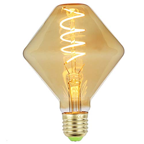 TIANFAN Vintage LED-Lampen 4W dimmbar unregelmäßig geformte 220 / 240V Edison Schraube E27 Basis Spezialität dekorative antike Glühbirne (φ95mm Gyro) von TIANFAN