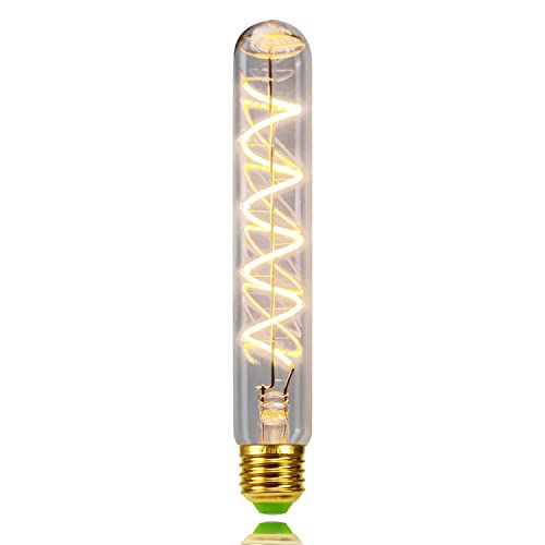 TIANFAN Vintage LED-Lampen 4W dimmbar unregelmäßig geformte 220 / 240V Edison Schraube E27 Basis Spezialität dekorative antike Glühbirne (T30 185mm Transparent) von TIANFAN