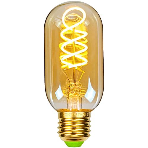 TIANFAN Vintage LED-Lampen 4W dimmbar unregelmäßig geformte 220 / 240V Edison Schraube E27 Basis Spezialität dekorative antike Glühbirne (T45 Spiral) von TIANFAN