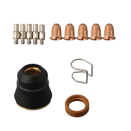 13-teiliges Plasmaschneider-Verbrauchsmaterial-Ersatz-Set für S45 und S25 Taschenlampen mit Elektrodendüse, Wirbelring-Diffusorkappe und Dichtungsführung von TIANHENGMart