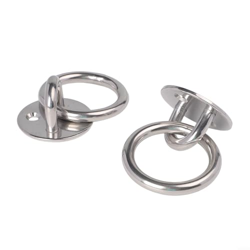 2 x Marine-Spannanker, Edelstahl-Türschnalle mit Ring für Yachten und Deckseile (5 mm) von TIANHENGMart