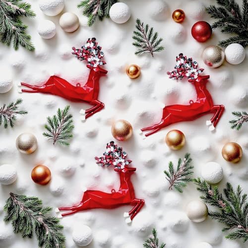 3 Stück Weihnachtselch-Ornamente zum Aufhängen, geeignet für Baumkamin und Fenster, um die Feiertage zu verbessern (rot) von TIANHENGMart