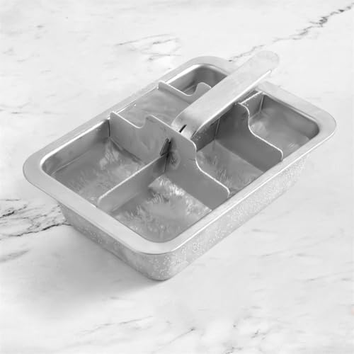 Abnehmbare Edelstahl-Eiswürfelform, Metall-Eiswürfelform mit 6 großen Schlitzen, Hebelgriff, geeignet für Partys und den täglichen Gebrauch von TIANHENGMart