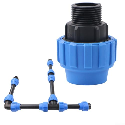 Adapterstecker mit PP-Fassung, Schraubgelenk, kompatibel mit PE-Rohren für Trinkwasser und Gartenbewässerung (32 mm x 3/4 Zoll) von TIANHENGMart