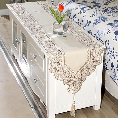 Durchscheinender Tischläufer mit Blumenmuster, perfekt, um Ihrem Tisch Stil zu verleihen (40 x 196 cm, Nr. 2) von TIANHENGMart