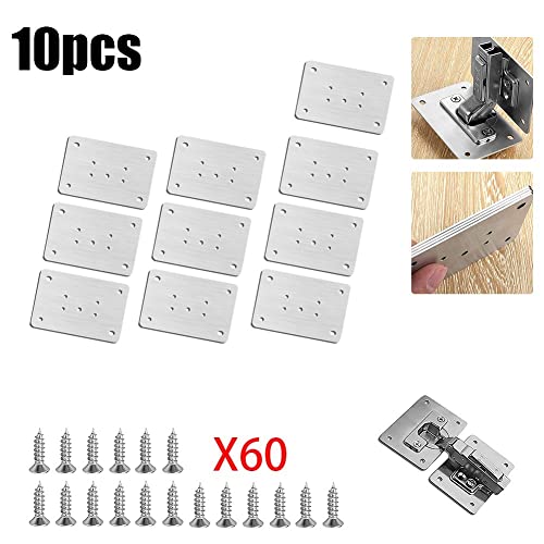 Edelstahl für Schrankscharnier-Reparaturlösung mit komplettem Schrauben-Set (10 Stück-B) von TIANHENGMart