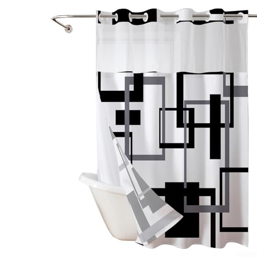 Funktioneller doppellagiger Duschvorhang, abnehmbares Design für einfache Reinigung und Wartung (F) von TIANHENGMart