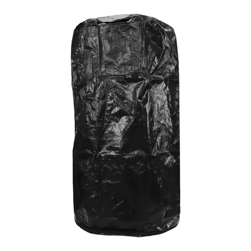 Garten-Kompostbehälter mit Deckel, wiederverwendbare Abfallentsorgungsbeutel für den Außenbereich, für verschiedene Kompostierungsmaterialien (schwarz, 45 x 80 cm) von TIANHENGMart