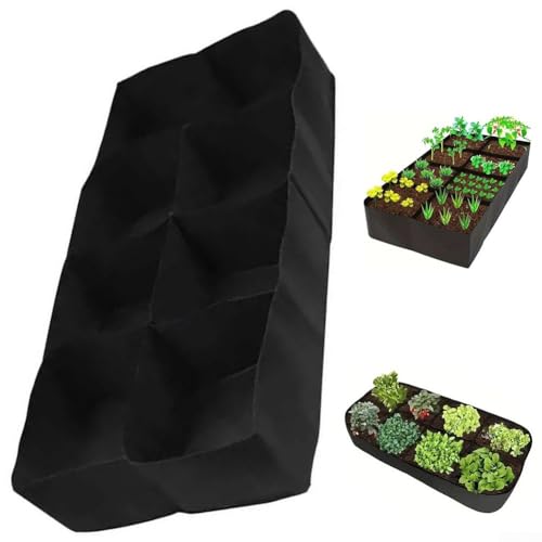 Hochbeet mit 8 Gittern, Vliesstoff, Gartenbeet für den Anbau von Kartoffeln, Gemüse, Blumen, Obst, für Balkon, Hinterhöfe (120 x 60 x 30) von TIANHENGMart