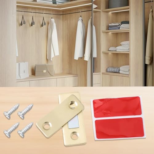 Holefree Unsichtbarer Magnet Tür Saugnapf Schloss für Kleiderschrank und Schranktüren Ultra Dünn Starker Magnet Resistent (Schwarz) von TIANHENGMart