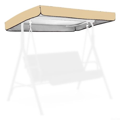 Hollywoodschaukel-Abdeckungen, Schaukelstuhl-Überdachung, Gartenschaukel-Sitzüberdachung zum Schutz von Gartenschaukeln und Möbeln, 164 x 114 x 15 cm (Beige) von TIANHENGMart